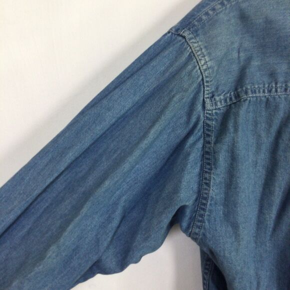 Camel Men's Joe Camel Tobacco Jazz Band Long Sleeve Shirt Blue Denim Size M - Picture 12 of 15